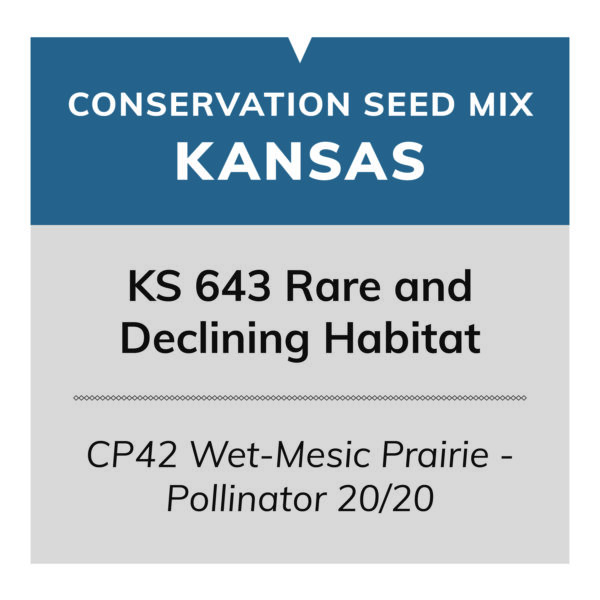KS 643 Rare and Declining Habitat (CP42 Wet-Mesic Prairie - Pollinator 20/20)